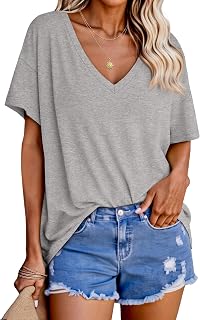Tankaneo Oversized Short Sleeve T Shirts for Women Loose Fit