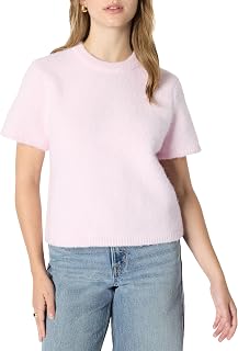 Amazon Essentials Women's Loose Fit Faux Mohair Short Sleeve Pullover