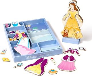 Melissa & Doug Disney Belle Magnetic Dress-Up Wooden Doll Pretend Play Set