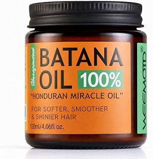 100% Raw Batana Oil for Hair from Honduras, 4.06 Fl Oz, Bright Coffee | Moisturizing Hair Mask, Adds Shine &amp; Softness, Unrefined Conditioning Scalp Treatment Oil