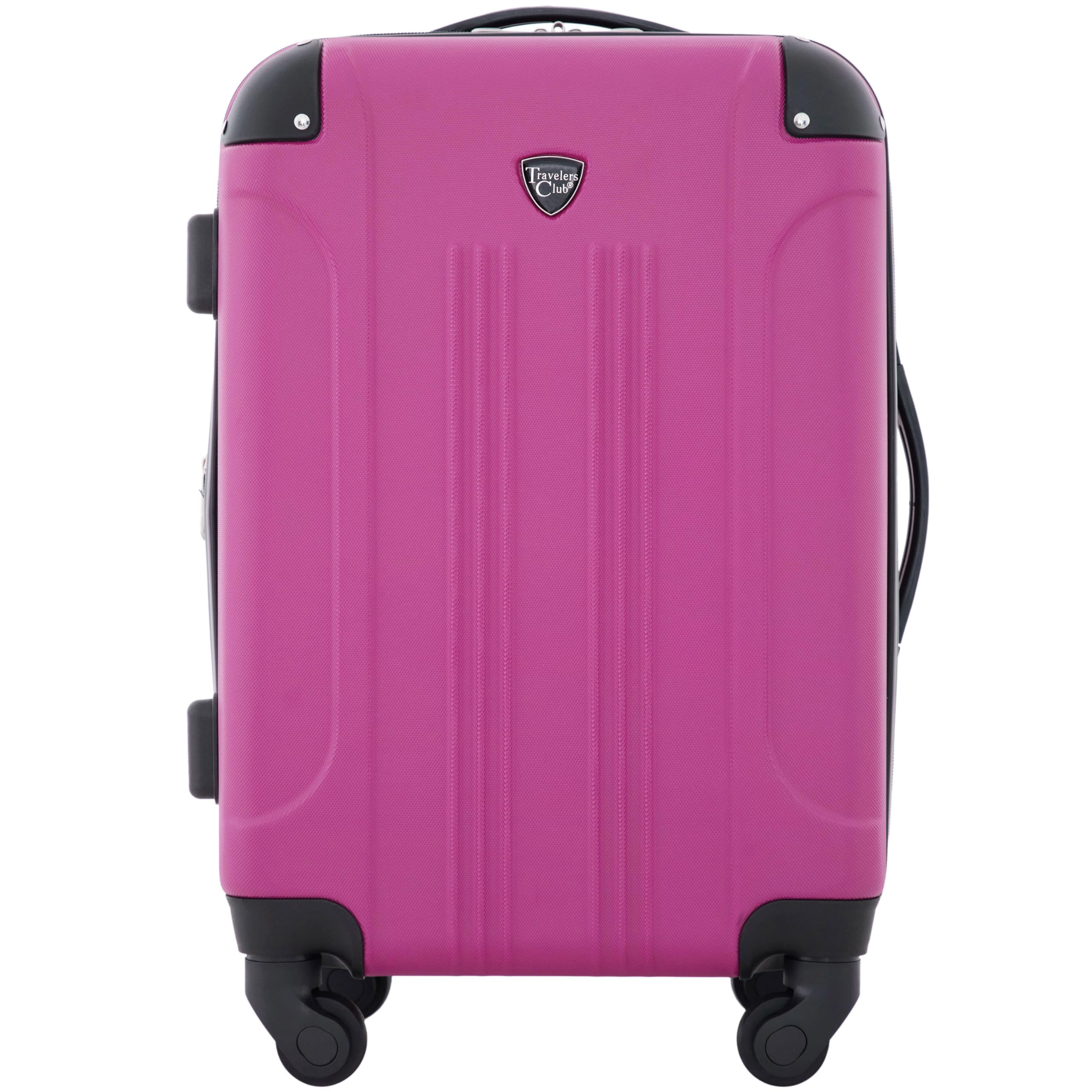 Travelers Club Chicago Hardside Expandable Spinner Luggage, Fuchsia, 22" Carry-O