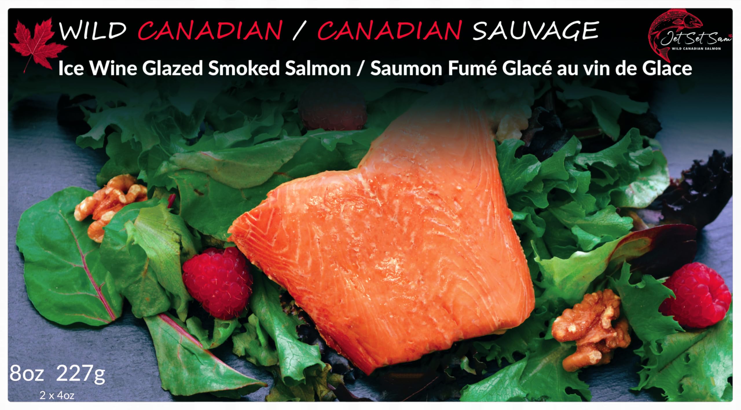Wild Caught Canadian Pacific Ice Wine Smoked Salmon Filet Gift All Natural From 