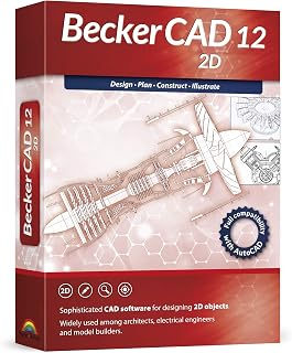 Becker CAD 12 2D - professional CAD software for 2D design and modelling - for 3 PCs - 100% compatible with AutoCAD - Windows 11, 10, 8.1, 7