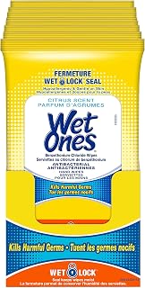 Wet Ones Antibacterial Hand Wipes, Citrus Scent, Wet Wipes, 20 Count (Pack of 10)