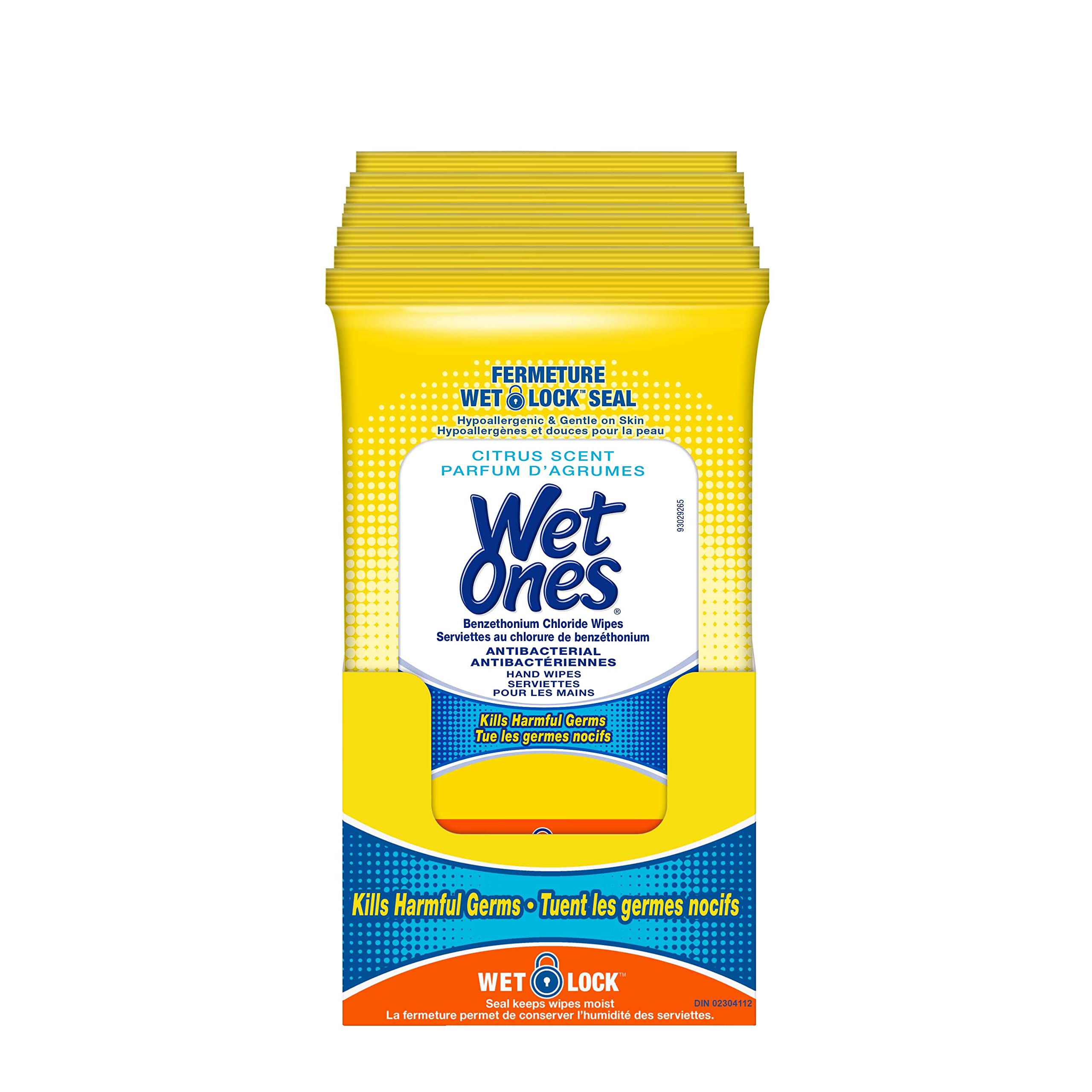 Wet Ones Antibacterial Hand Wipes, Citrus Scent, Wet Wipes, 20 Count (Pack of 10