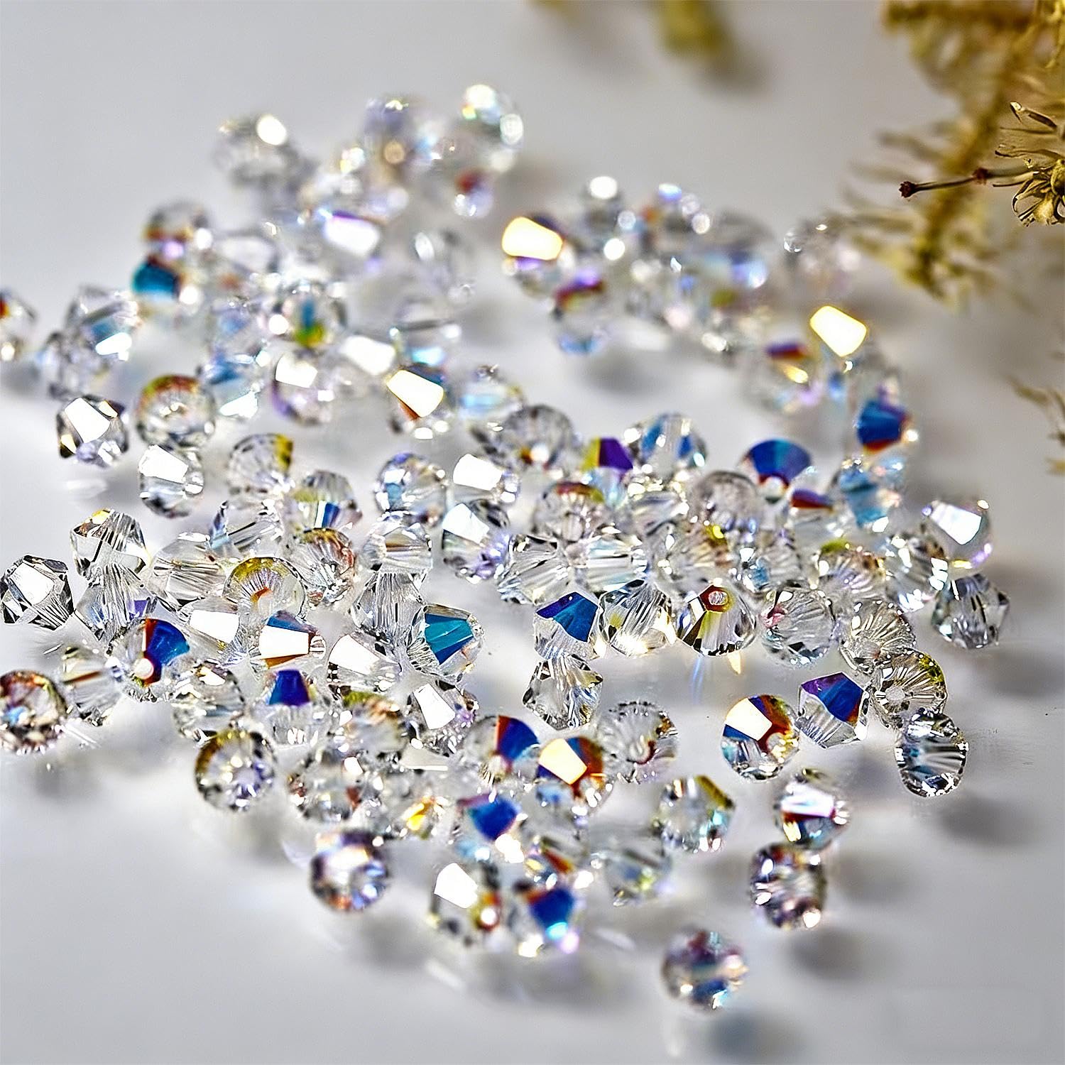 184 Pieces Crystal Beads, Small Faceted Glass Beads Bulk for Jewelry Making, Bra