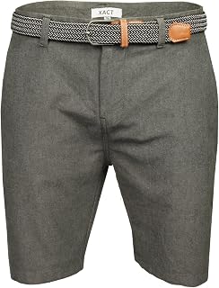 Xact Men's Cotton Chino Shorts with Belt - Oxford, Regular Fit, Summer Stylish and Cool