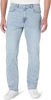 Amazon Essentials Men's Relaxed-Fit Heavyweight Rigid Jeans, 5 Pocket Styling