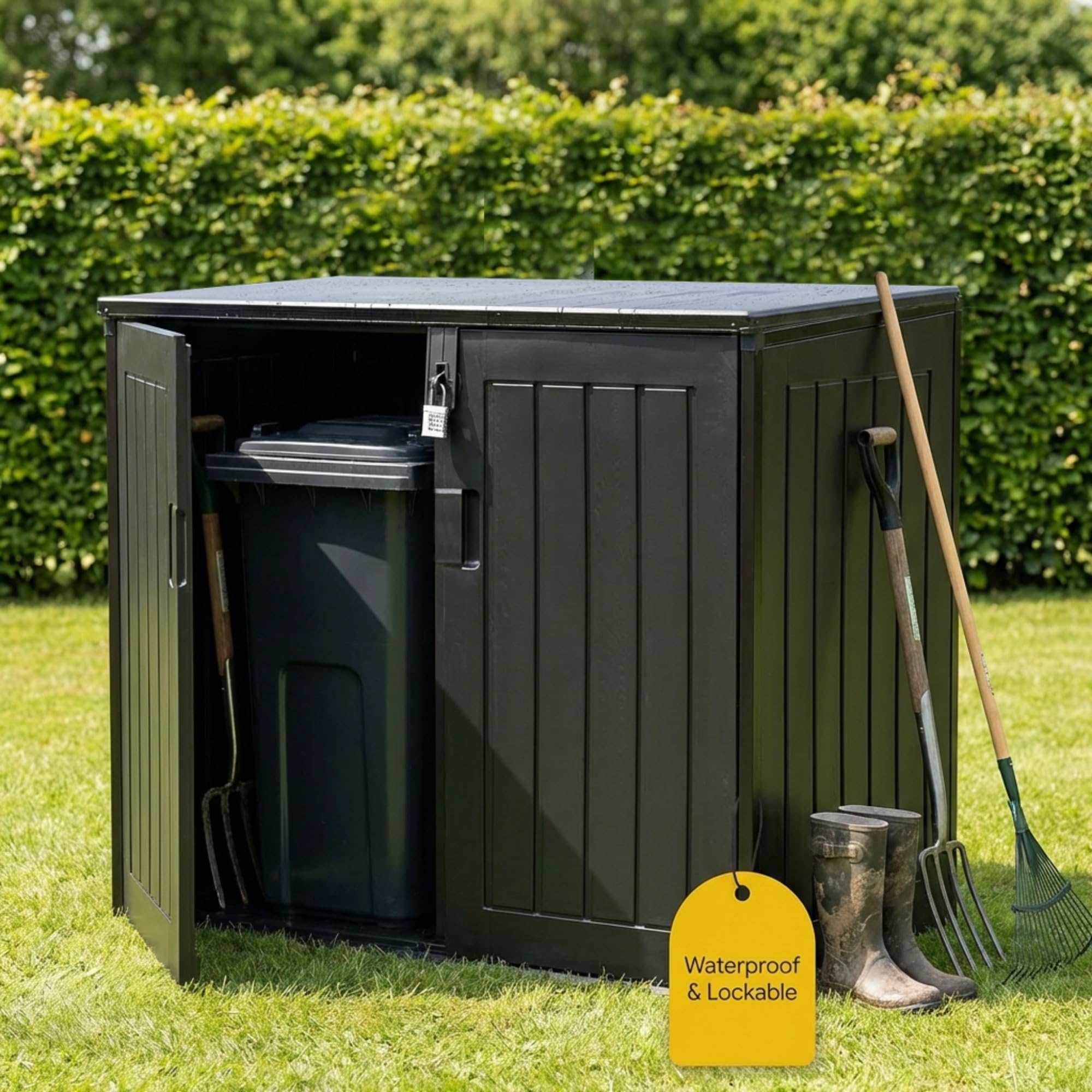 Olsen & Smith 775L Waterproof Lockable Outdoor Garden Storage Shed & Box | Fits 