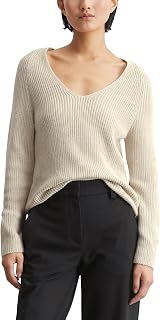 Marc OPolo Women's Organic Cotton Knitted Sweater with V-Neck