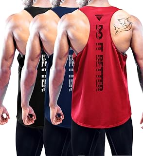 Boyzn 1 or 3 Pack Men's Tank Top, Summer Sleeveless T-Shirts, Breathable Muscle Shirts, Underarm Shirts, Gym Workout Tank Top, Sports Undershirt, Gym, Bodybuilding, Sleeveless T Shirt for Running