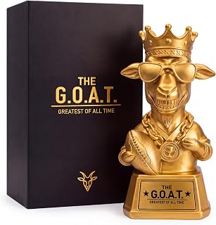 JHCPKS Fantasy Football Goat Trophy Award with Premium Packaging, 7.00 Inch | Resin Award -Greatest of All Time Goat Holding Football for Fantasy Football Champion, Gift for Him/Her