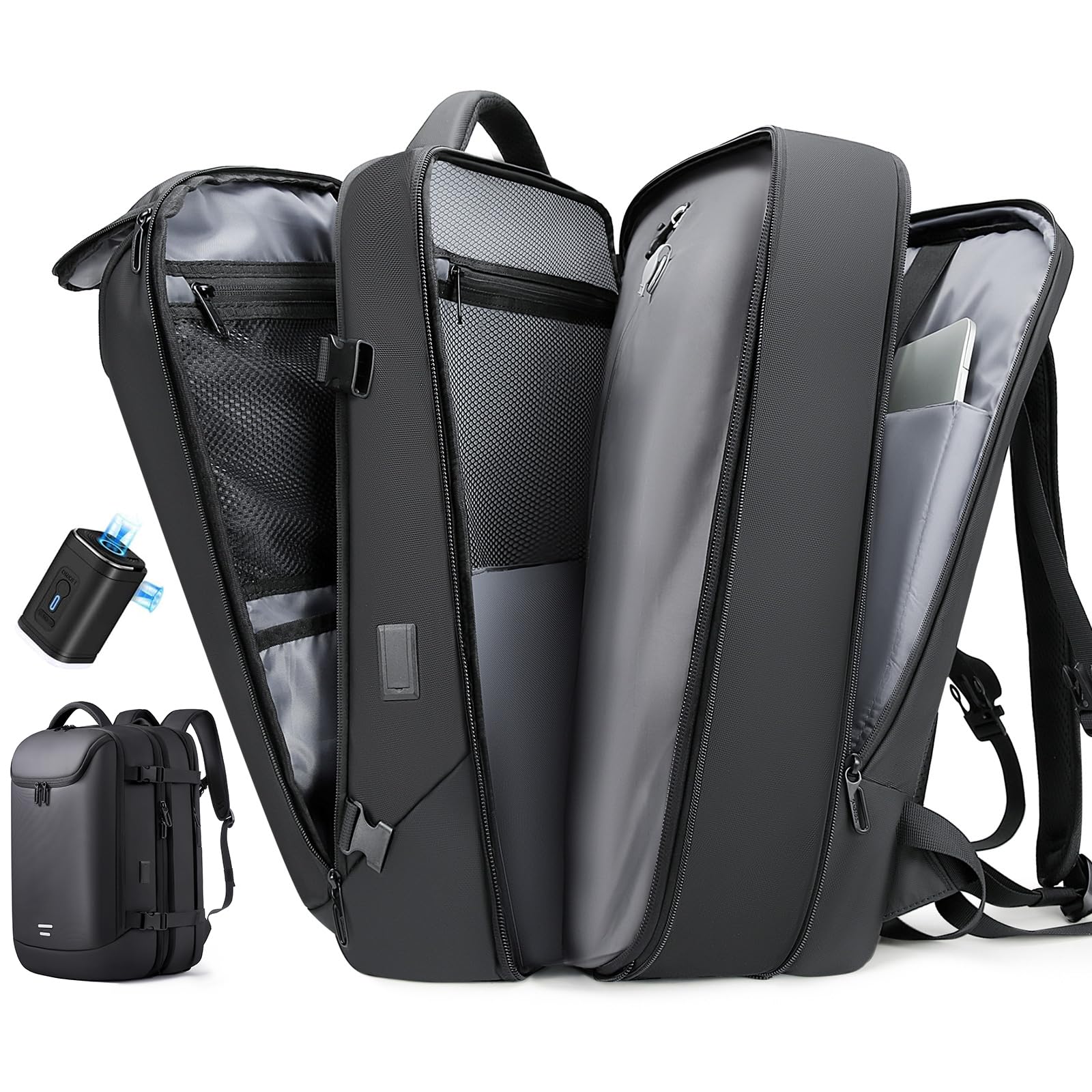 TANGCORLE Vacuum Seal Travel Backpack, 50L Expandable Vacpack Backpack with Vacc