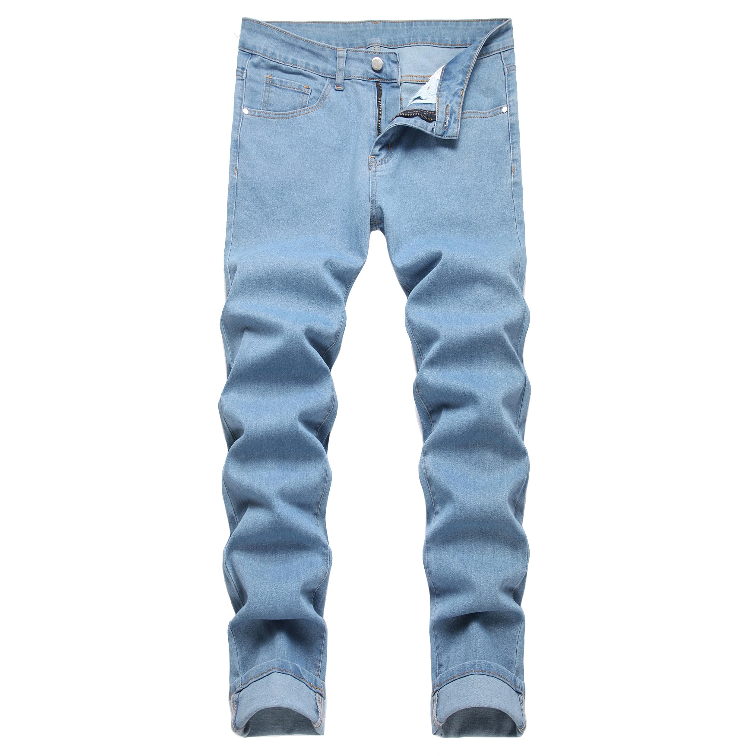 JUNBAOSS Jeans da uomo slim fit elasticizzati strappati skinny jeans per uomo, a