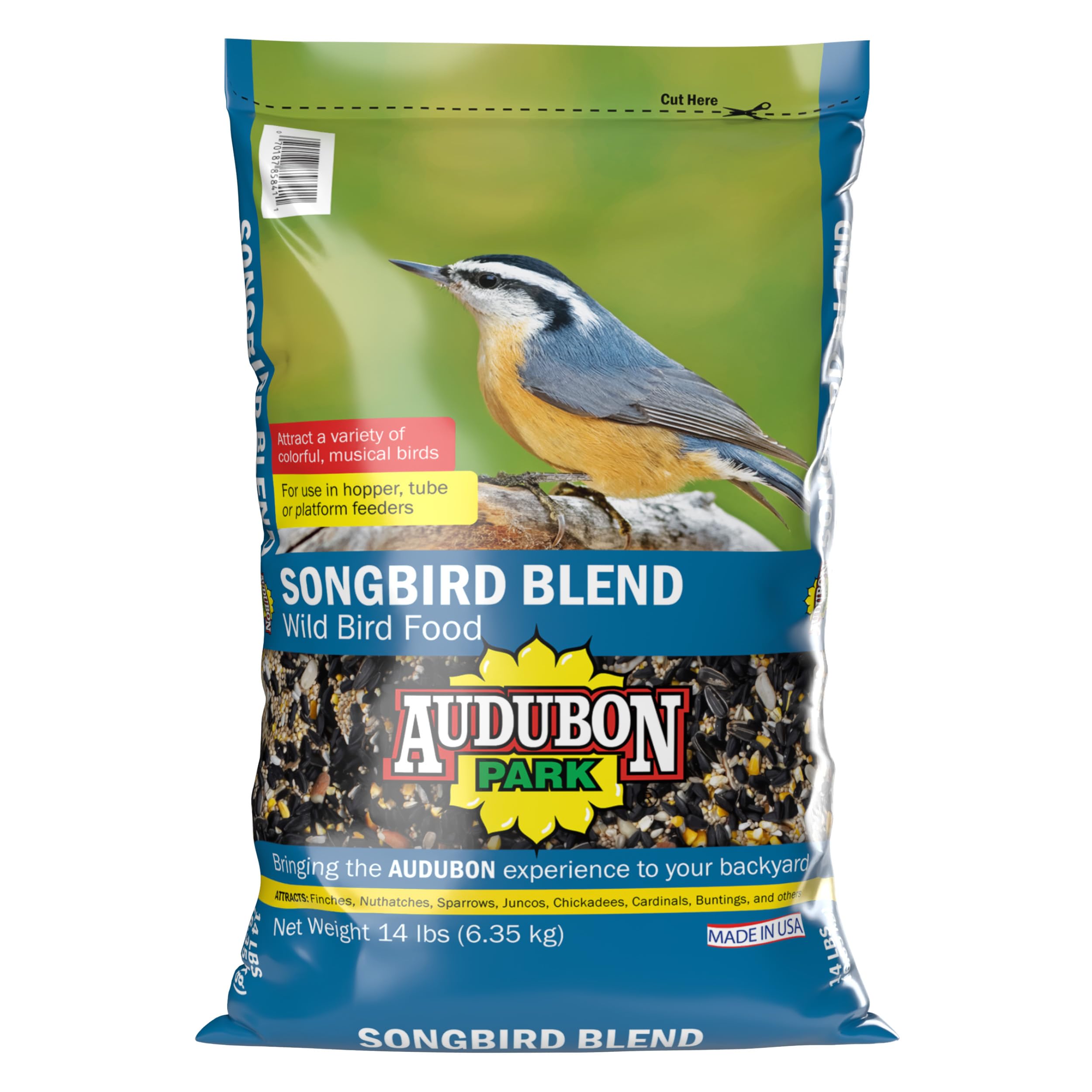 Audubon Park Songbird Wild Bird Seed, 14 lb. | Year-round outdoor bird food for 
