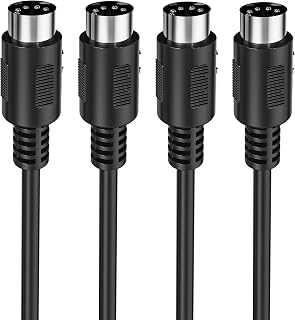 Mellbree MIDI Cable 5-Pin DIN Male to Male 6FT 2-Pack | 5 pin DIN MIDI cables; Male to male connectors; For keyboards/synths/samplers/sound cards