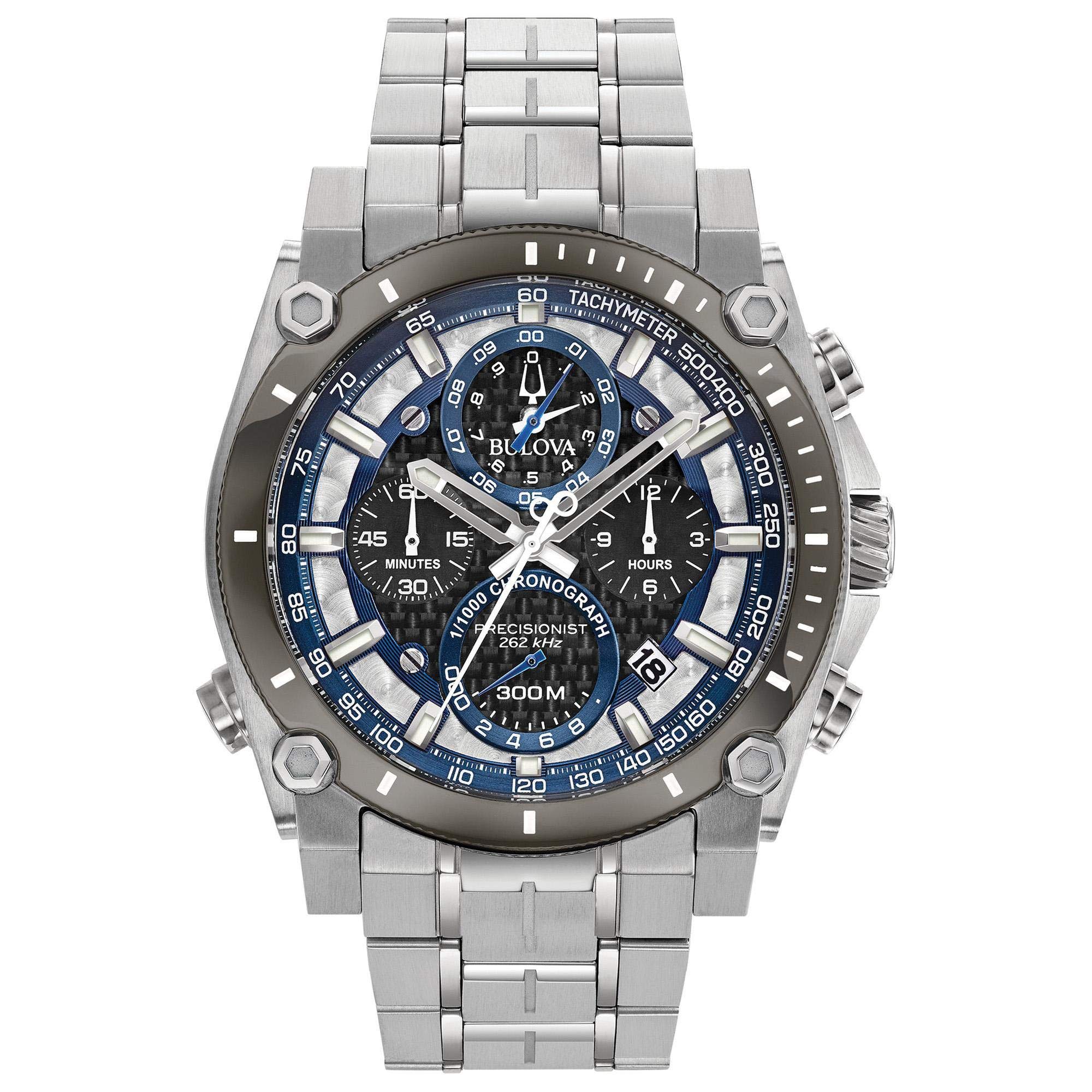 Bulova Precisionist Chronograph Men's Watch, Silver/Blue, Precisionist Collectio