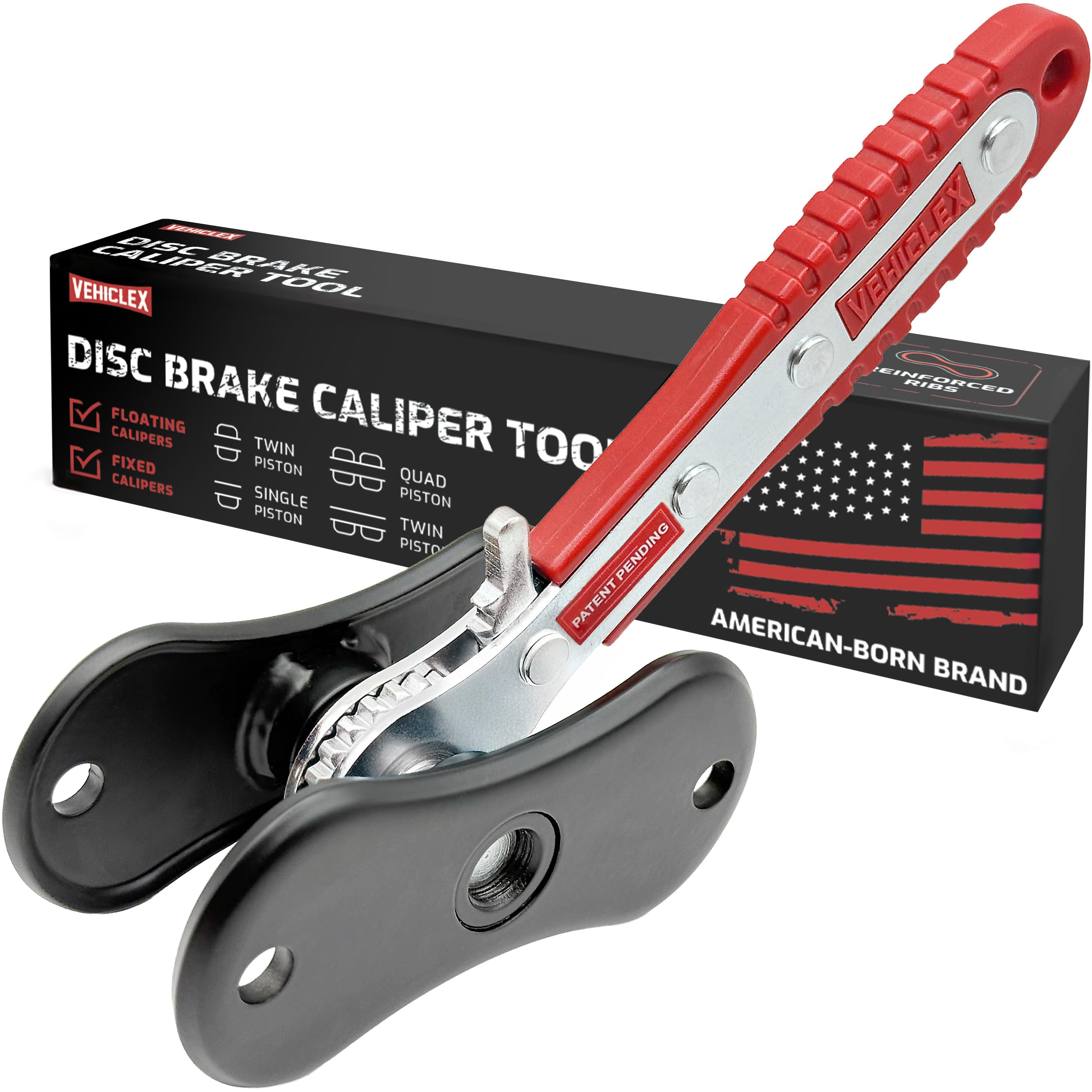Vehiclex Brake Caliper Compression Tool, Standard Plates | Brake Pad Spreader, S