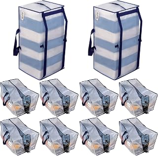 VENO 10 Pack Clothes Storage Bags w/Backpack Straps Heavy Duty Moving Bags