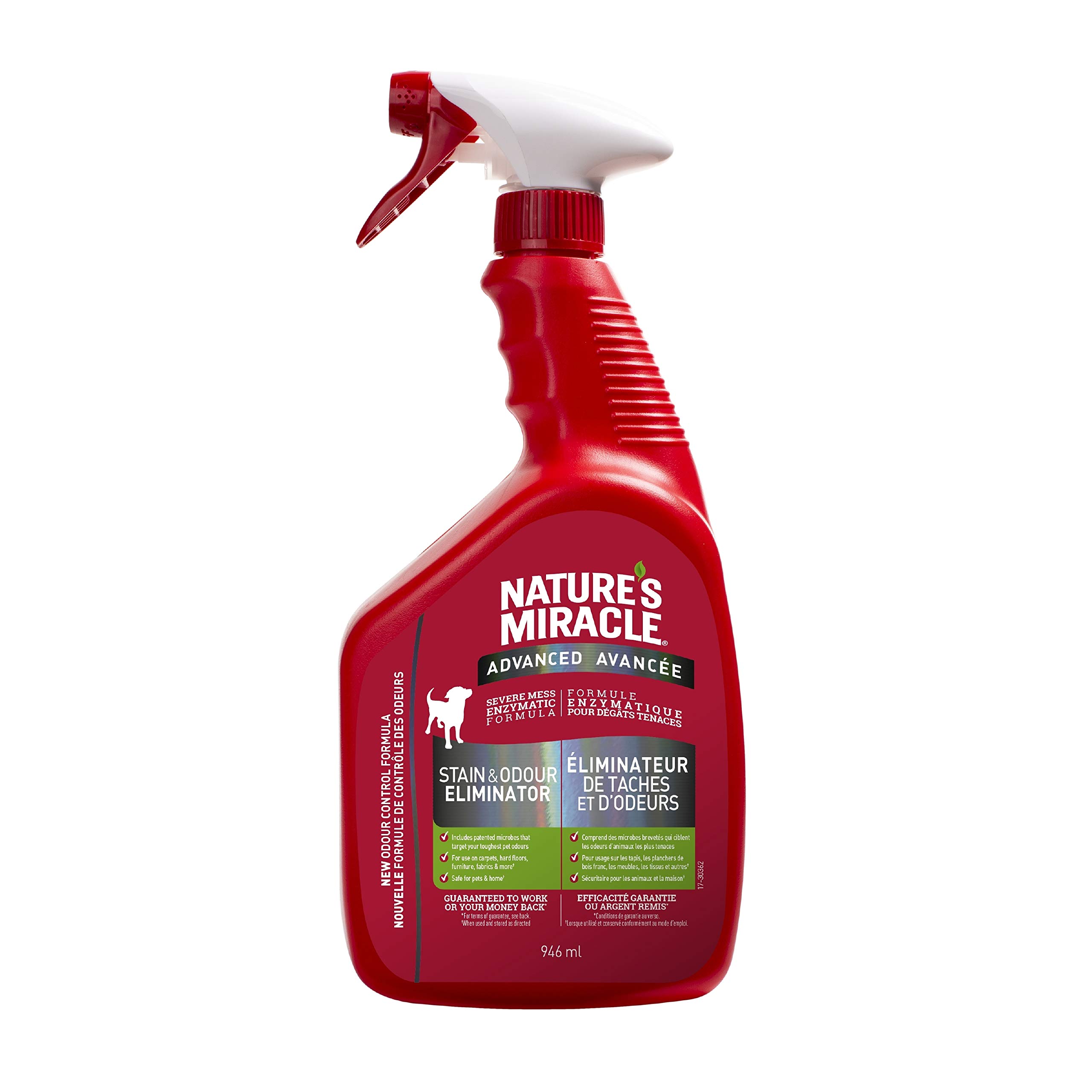 Nature’s Miracle Advanced Stain and Odor Eliminator Dog, 32 Ounces, Spray, Fresh