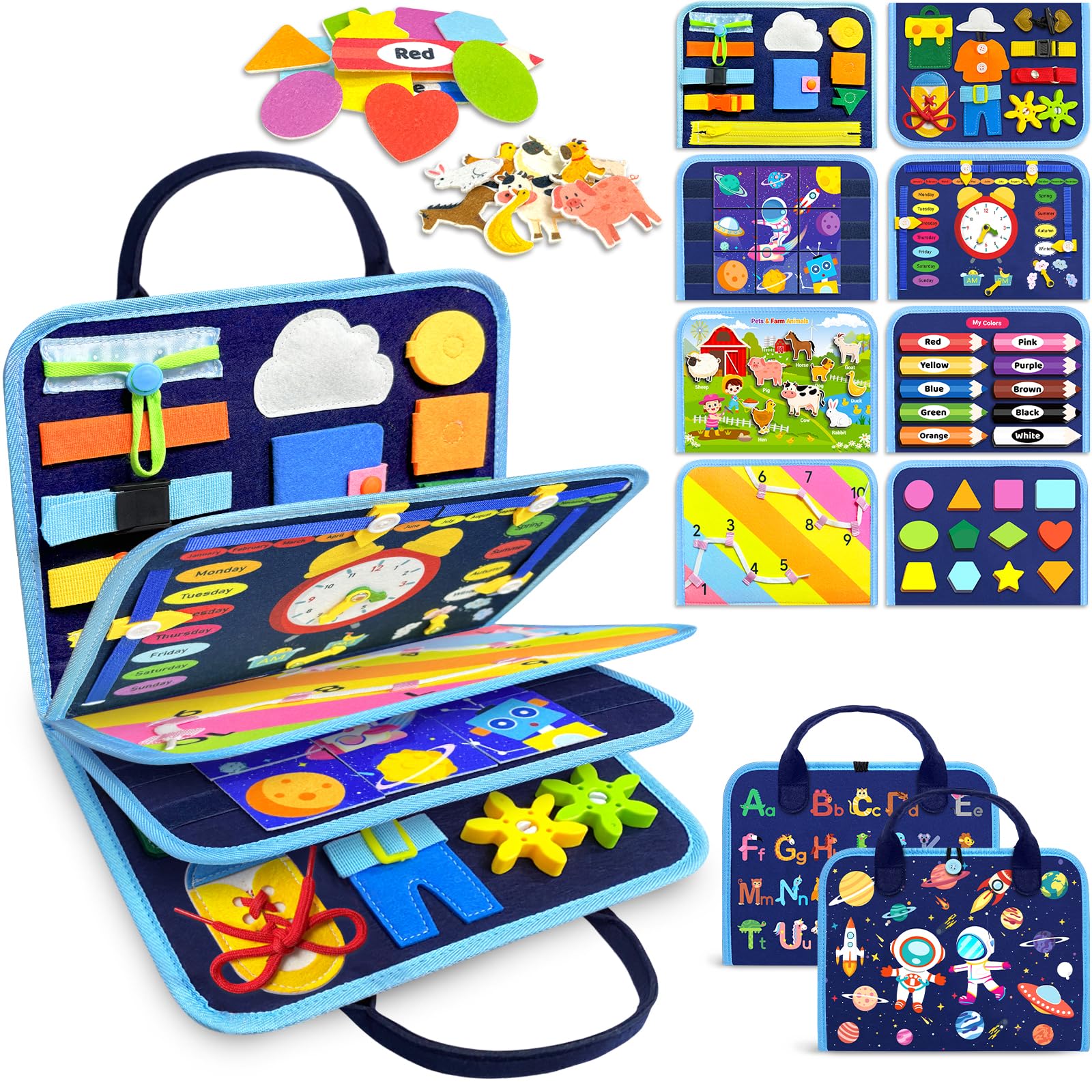 Gojmzo Busy Board Montessori Toys for Toddler Boy Girl Gifts Busy Book | Sensory