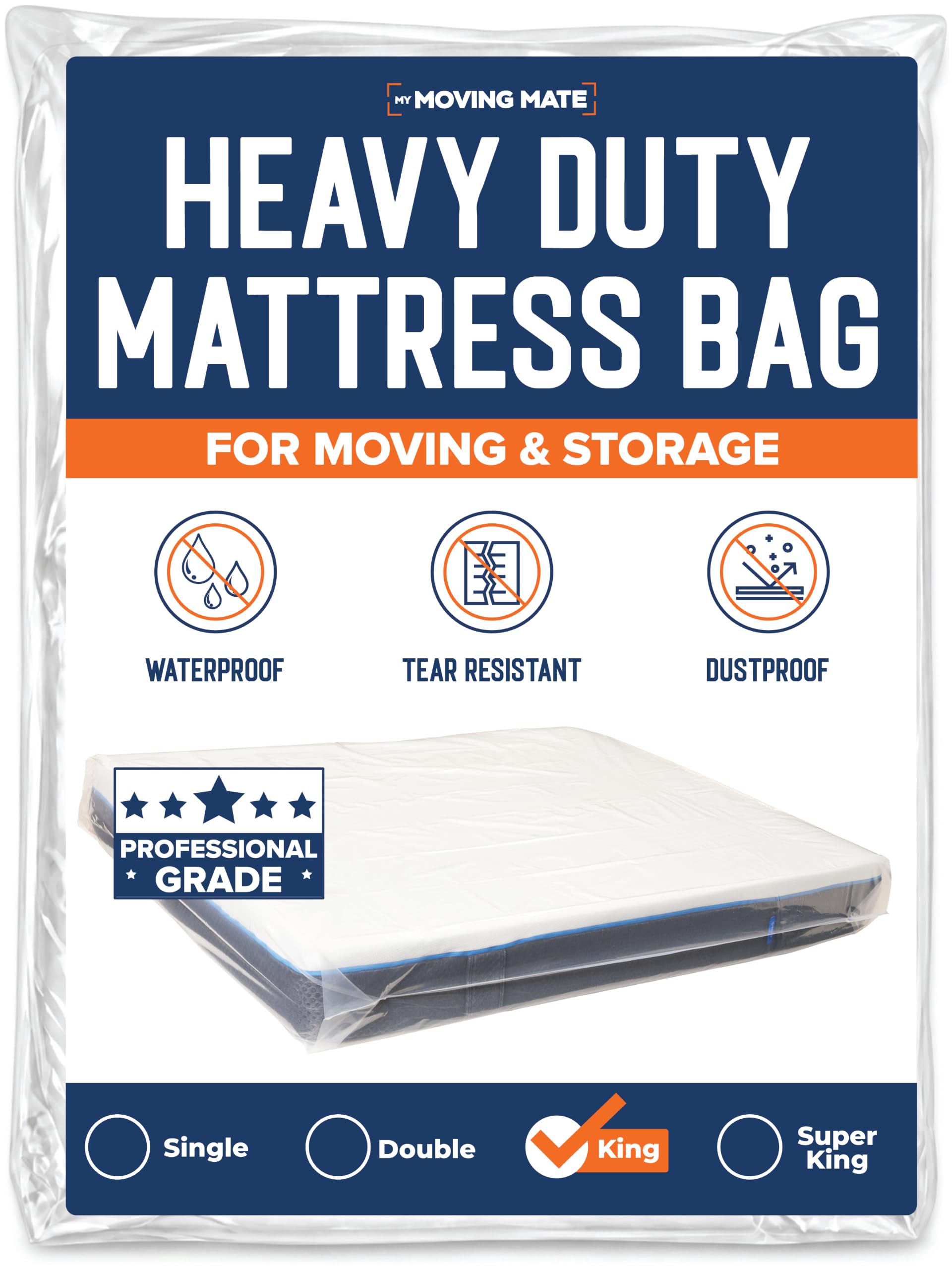 King Size Mattress Bags For Moving & Storage - Heavy Duty King Size Mattress Cov
