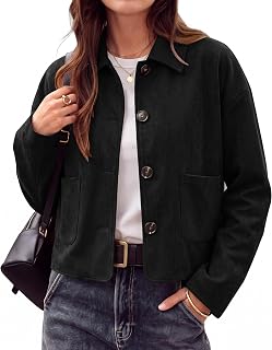 PRETTYGARDEN Giacca corta da donna 2026 in finta pelle scamosciata casual leggera autunno cappotti alla moda capispalla vestiti alla moda
