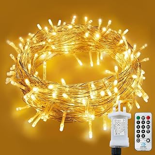 LITYBY Fairy Lights Plug in Waterproof,120LED String Lights Main Powered | 8 Modes Remote Control Outdoor/Indoor,15M/49ft Garden Christmas Lights for Patio,Bedroom,Party Decorations (Warm White)