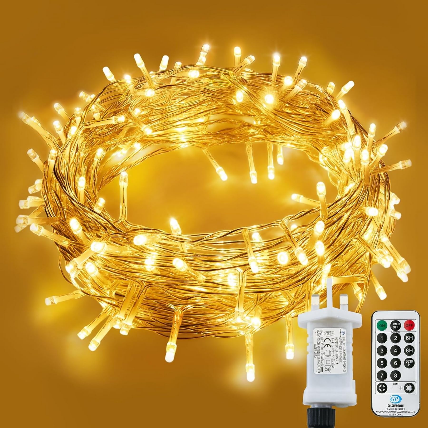 LITYBY Fairy Lights Plug in Waterproof,120LED String Lights Main Powered | 8 Mod