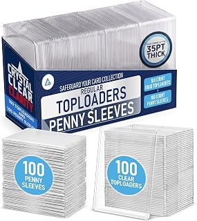Invested Alliance 200-Pack Toploaders & Card Sleeves – 100 Crystal-Clear 35PT Top Loaders + 100 Penny Sleeves, 3x4 Hard Plastic Protectors for Trading, Baseball, Football & Sports Cards