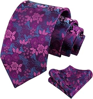 Juego de corbata clásica y delicada floral para hombre con pañuelo estampado de flores