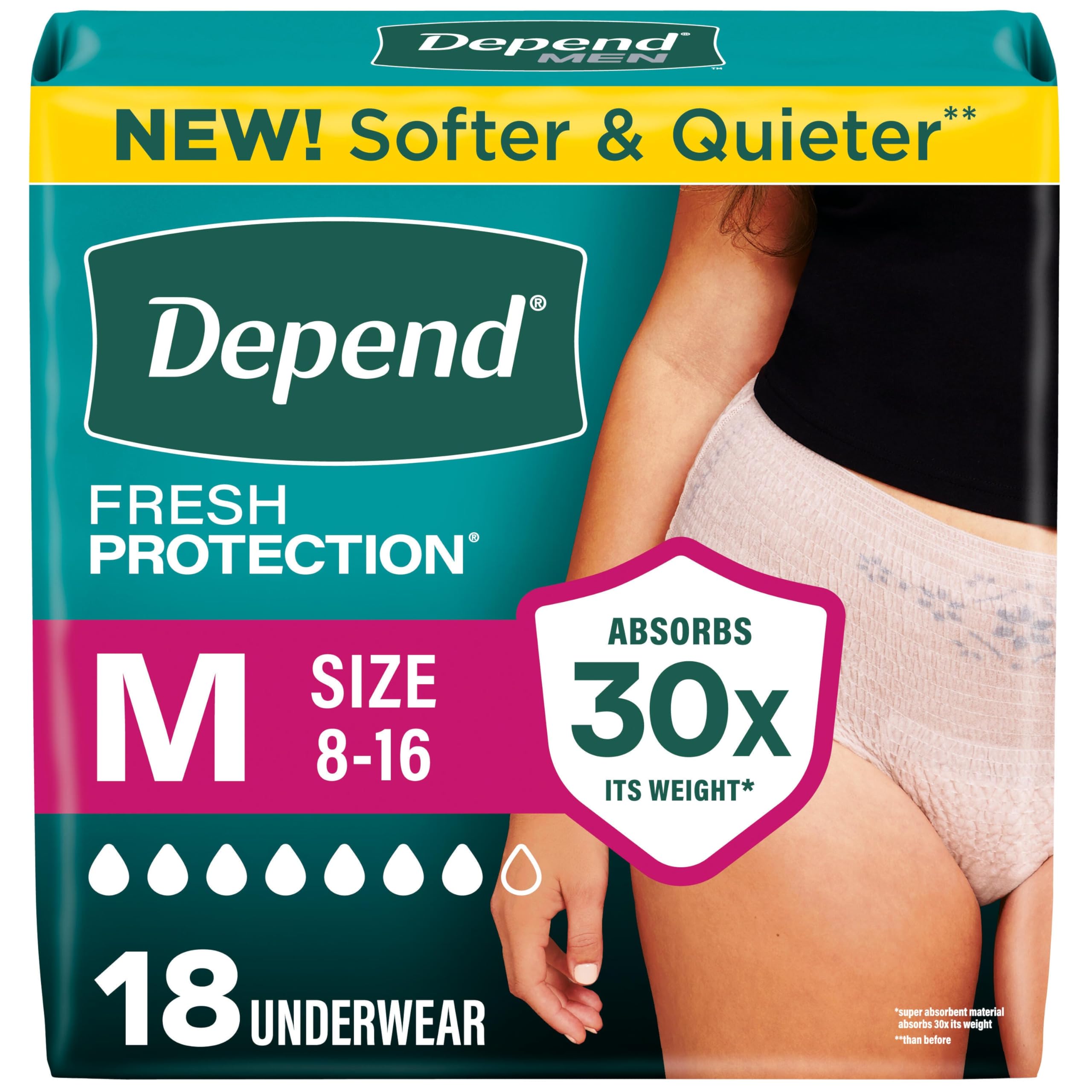 Depend Fresh Protection Adult Incontinence Underwear for Women (Formerly Depend 