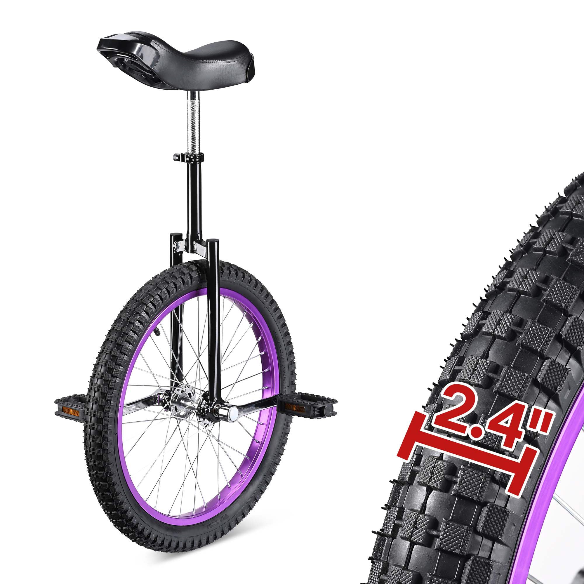 AW 20" Mountain Unicycle & 3 Set 2.4" All-Terrain Tires & Gear Bag Kit | Wide Ti