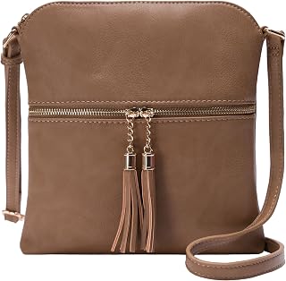 Solene Womens Lightweight Medium Crossbody Purse with Tassel, Perfect Size Crossbody Bags for Daily Use, travel