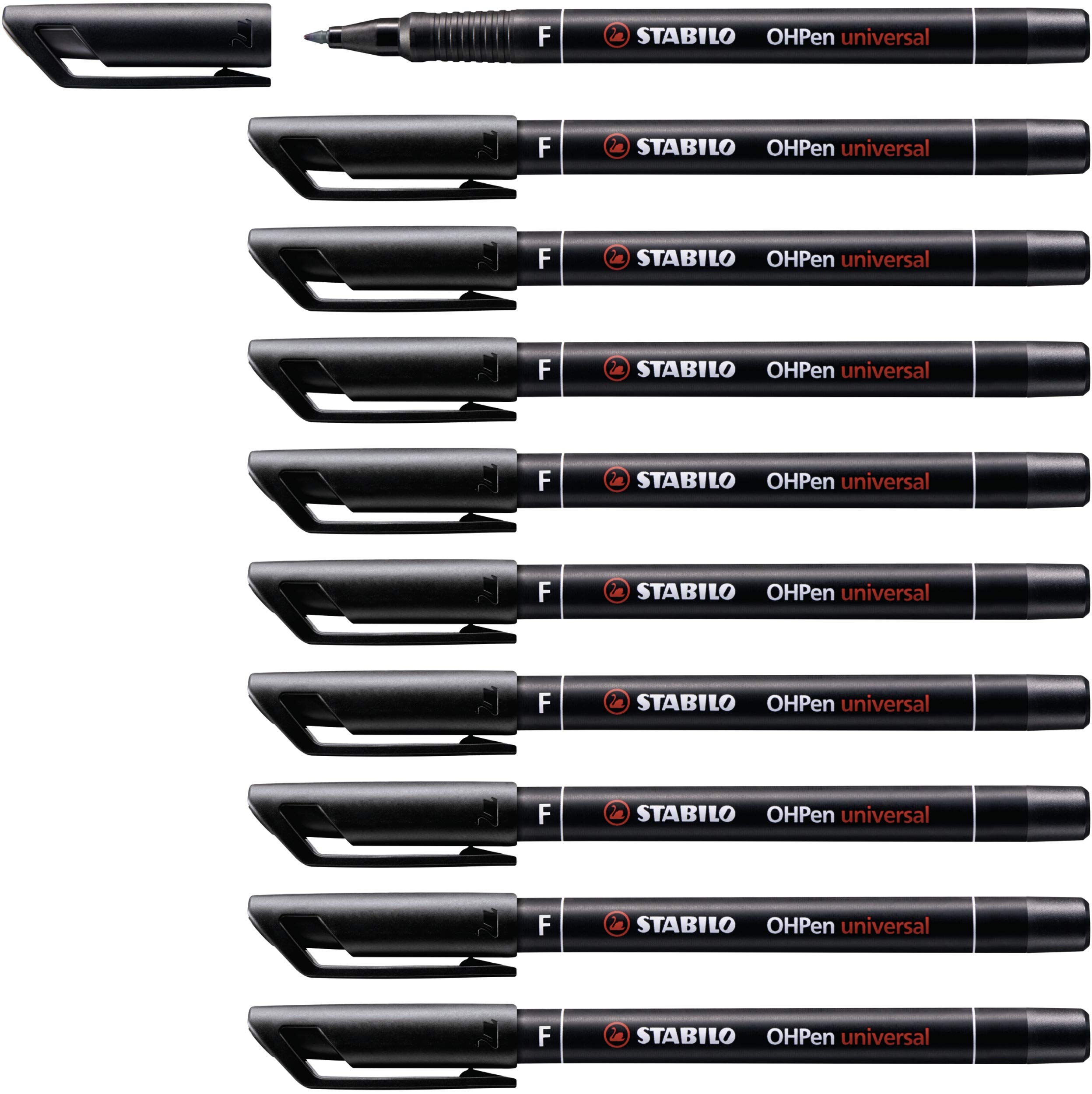 STABILO - Marker - OHPen universal Permanent | Fine Line (0.8mm), Pack of 10, Bl