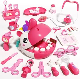 Dentist Kit for Kids 3 Year Old Girl Gifts,Doctor Kit Kids with Light&Sound | Dentist Kit Set Toys For 3 4 5 6 Year Old Girls,Learning Resources Toys 3-4 Year Old,Birthday Gift For 3 4 5 6 Year Old Girl