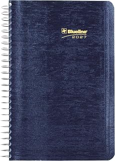 Blueline® 2027 Essential Daily Planner, Appointment Book, 12 Months, January to December, Spiral Binding, 8" x 5", Blue (C1504.82T)