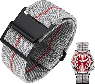 BINLUN Elastic Nylon Watch Strap 18 mm 20 mm 22 mm Parachute Marine Diver Fabric Bracelets Military Replacement Strap for Watch Women and Men – Upgrade Hook Clasp