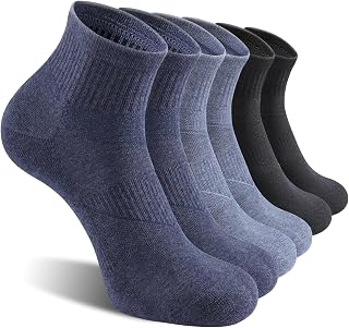 CS CELERSPORT 6 Pack Men's Ankle Socks with Cushion Athletic Running Socks