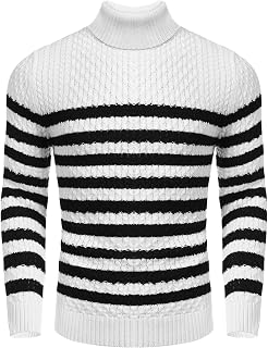 COOFANDY Men's Turtleneck Long Sleeve Pullover Sweater