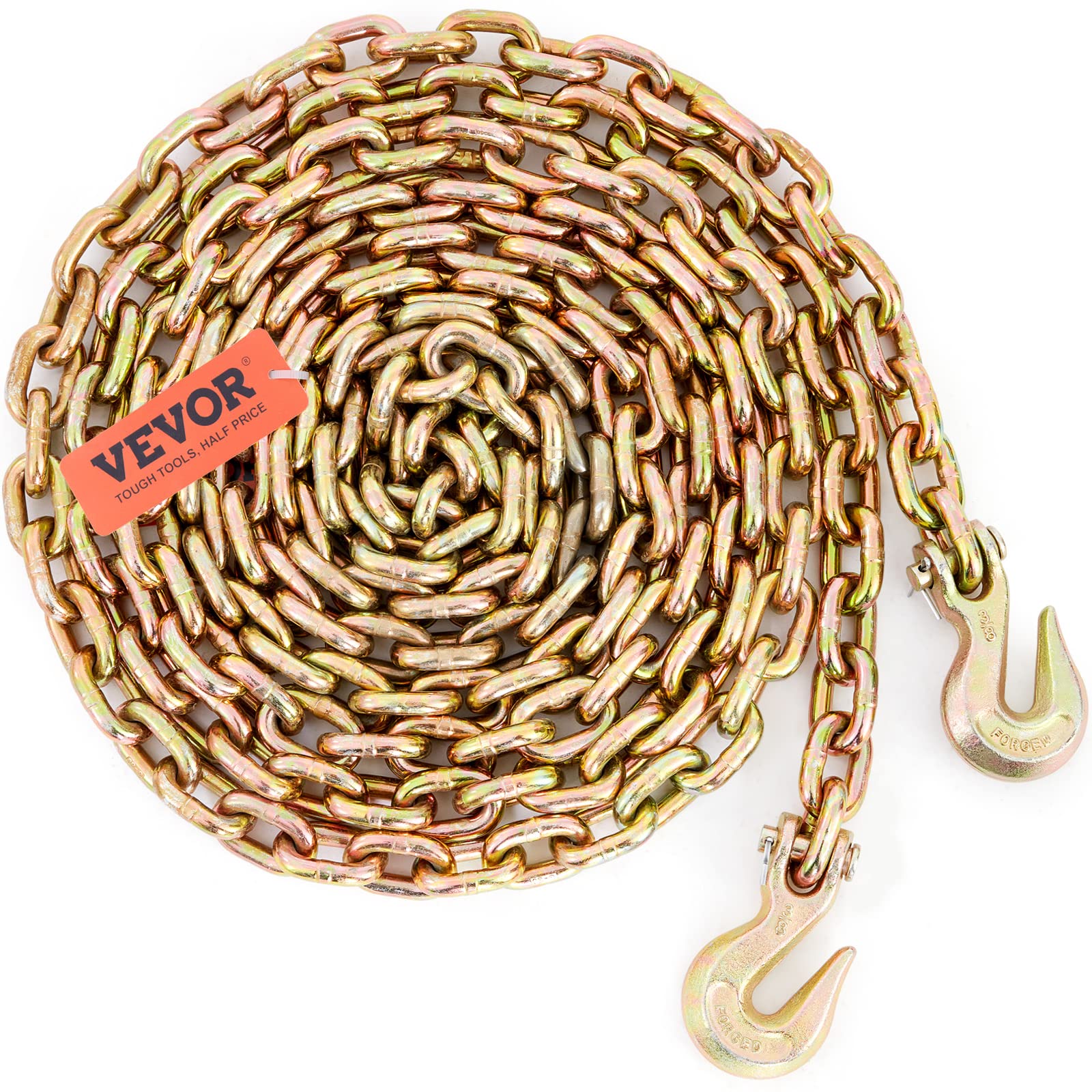 VEVOR Transport Binder Chain, 7100 lbs Working Load Limit, 3/8'' x 20' G80 Tow C