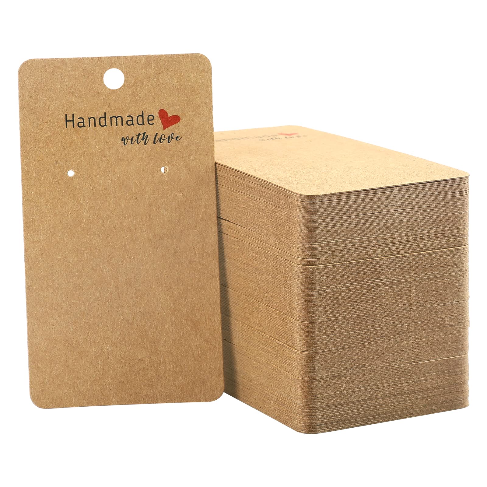 joycraft 200 Pack Kraft Earring Cards, 2"x3.5" Earring Display Holder Cards,Hand