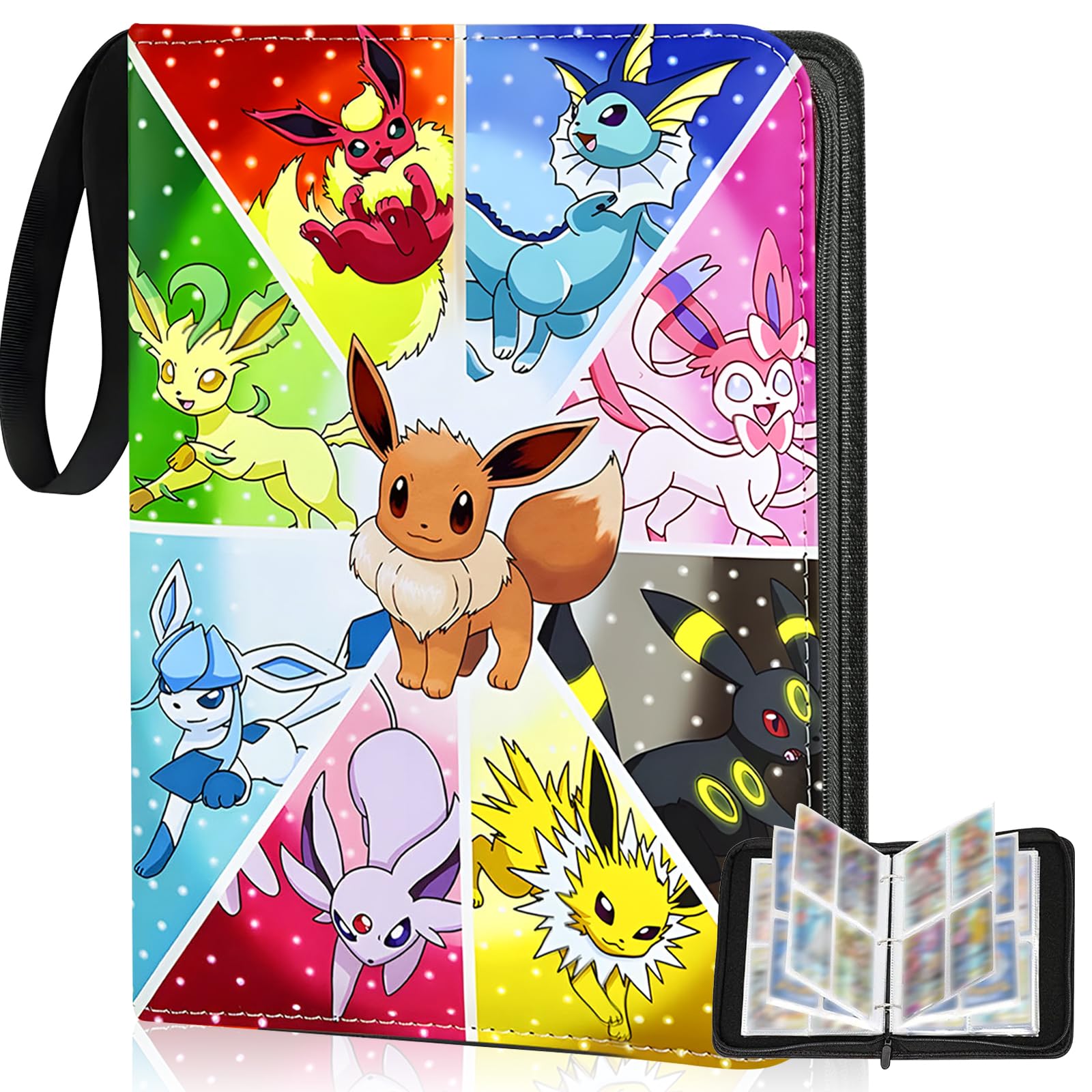 Hlisippa 4 Pocket Card Binder, 400 Pockets Trading Card Binder, PU Card Folder w