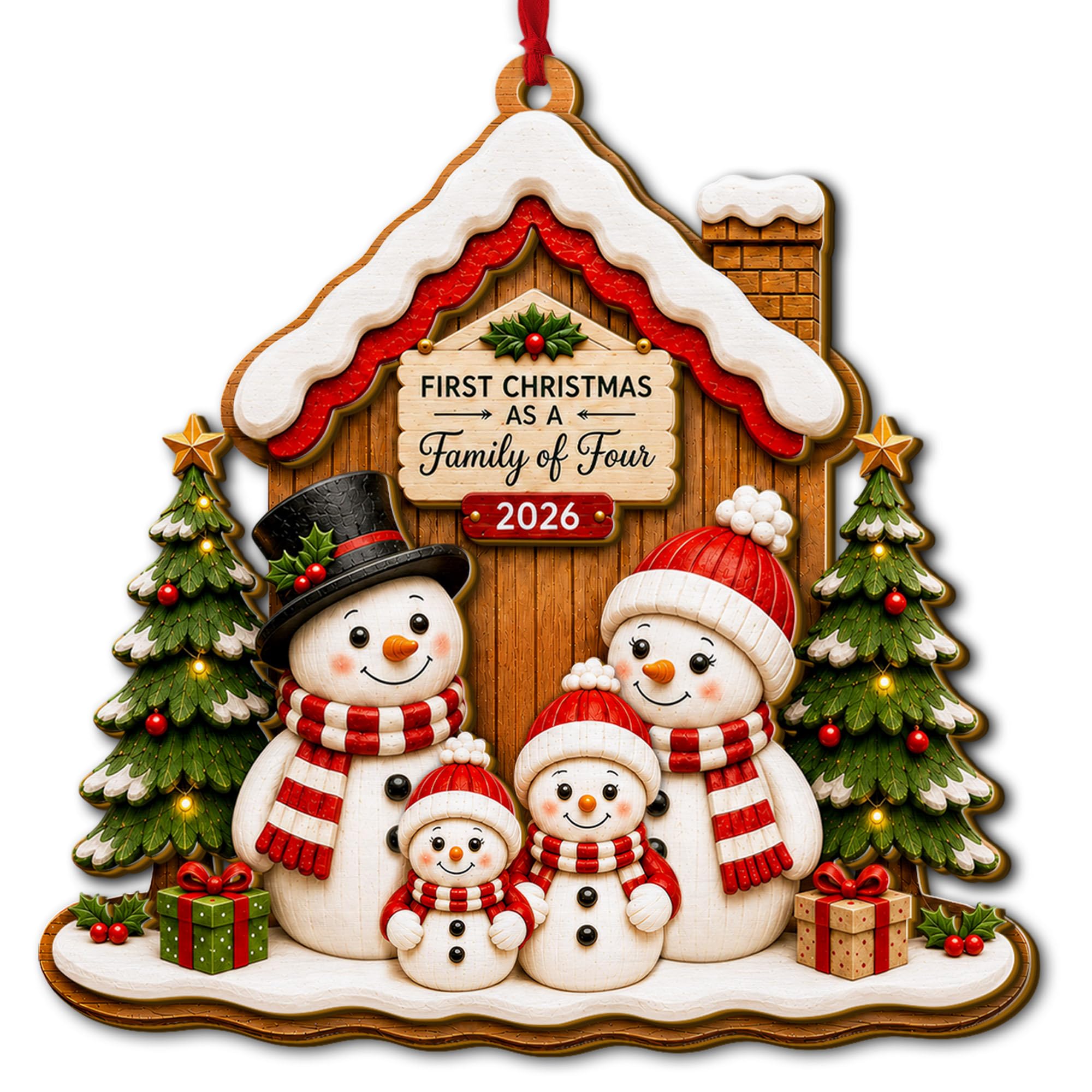 First Christmas as a Family of Four 2026 Ornament, Family of 4 Christmas Ornamen