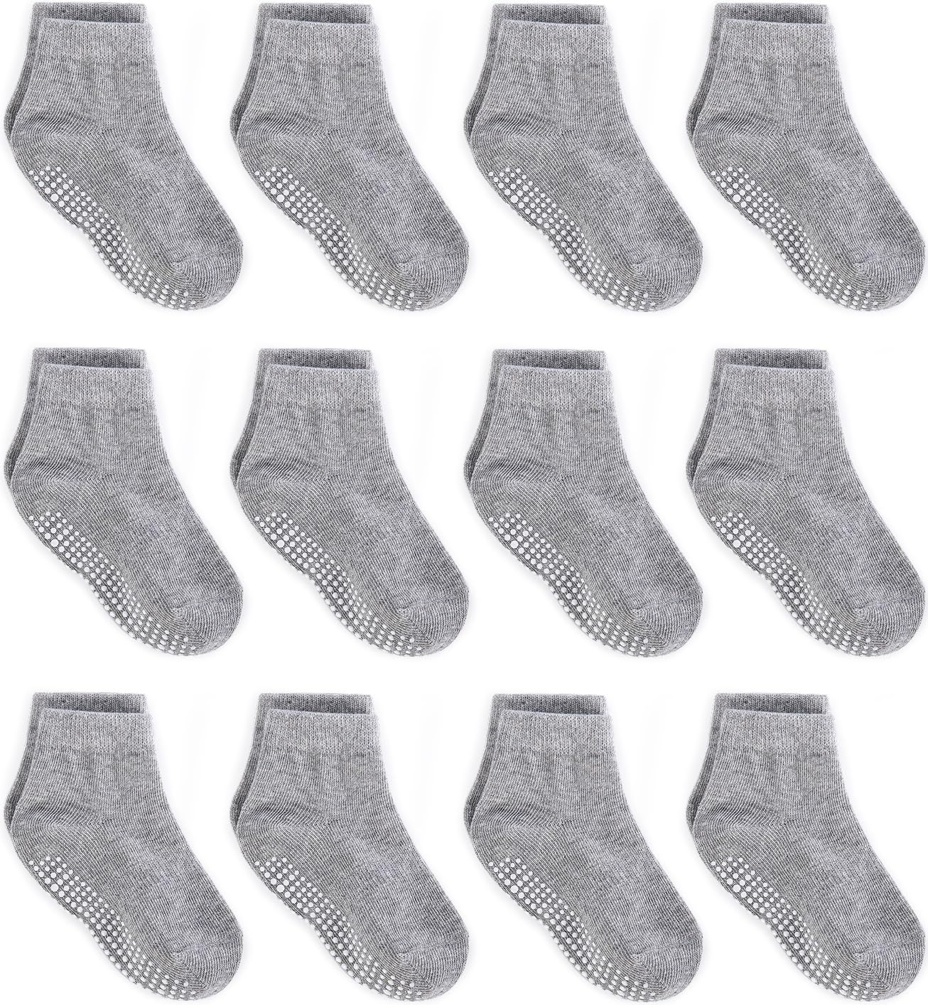 Zaples Baby Non Slip Grip Ankle Socks with Non Skid Soles for Infants Toddlers K