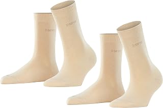 ESPRIT Women's Plain 2-Pack Breathable Cotton Socks