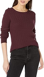 Amazon Essentials Women's Lightweight Cable-Knit Long-Sleeve Jumper