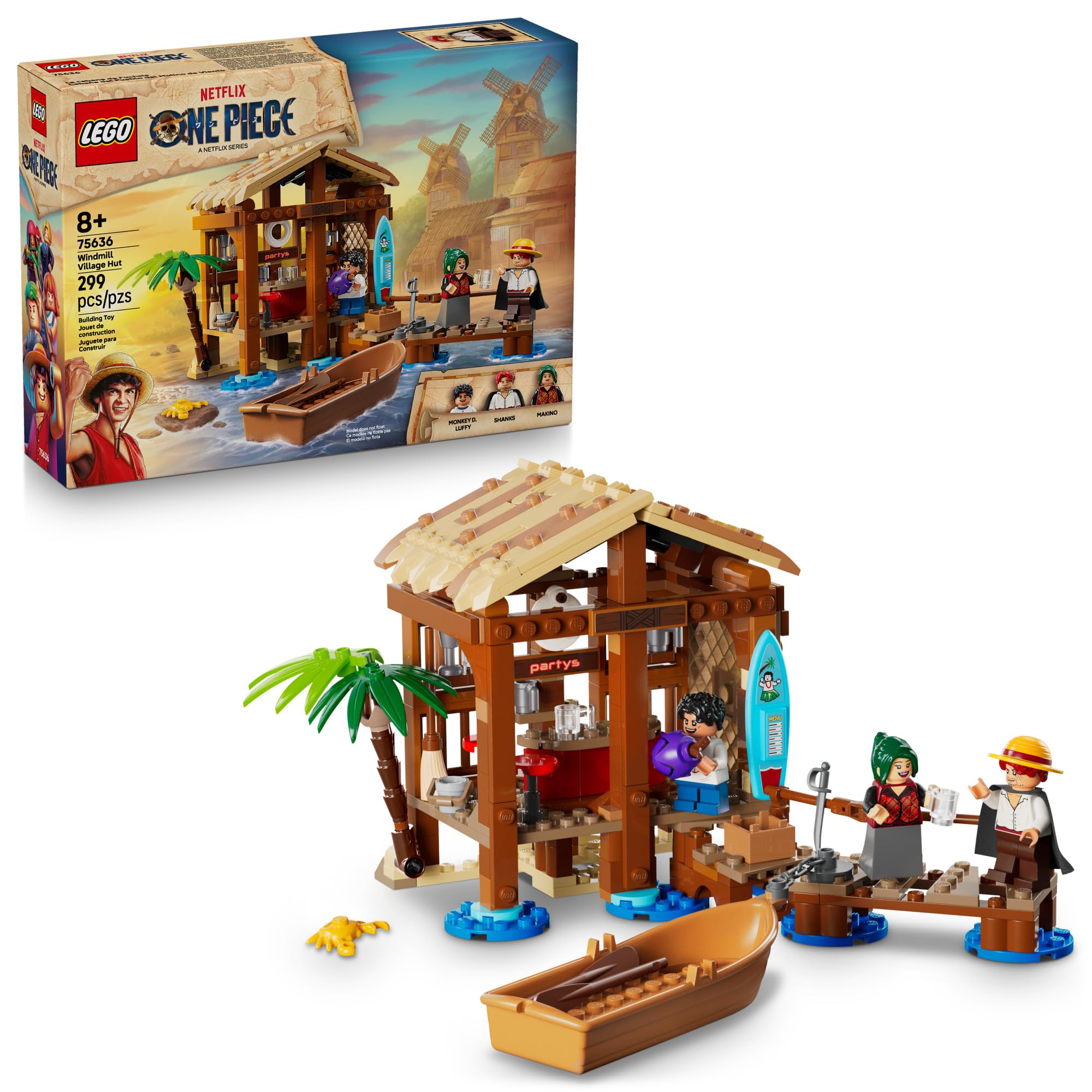 LEGO ONE PIECE Windmill Village Hut Building Blocks - Pretend Play Building Toy 