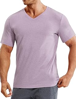 MIER Mens V-Neck T-Shirt Dry Fit Soft Short Sleeve Breathable Running Athletic Gym Casual T-Shirt