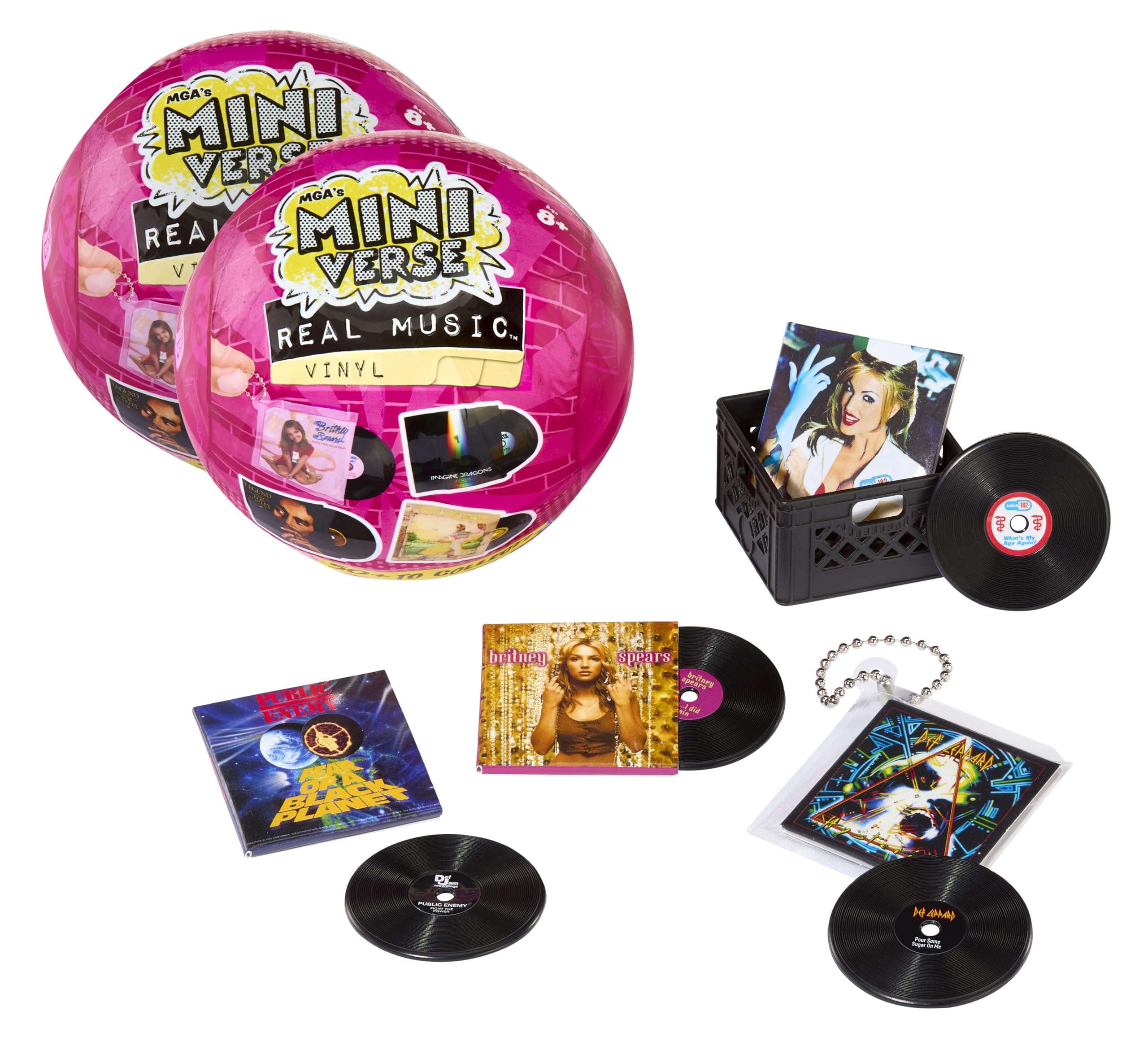 MGA's Miniverse Real Music Vinyl (2 Pack) Blind Pack, 4 Mini Playable Records pe